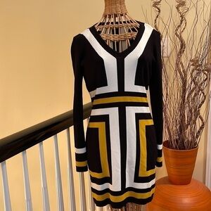 INC black white and mustard yellow